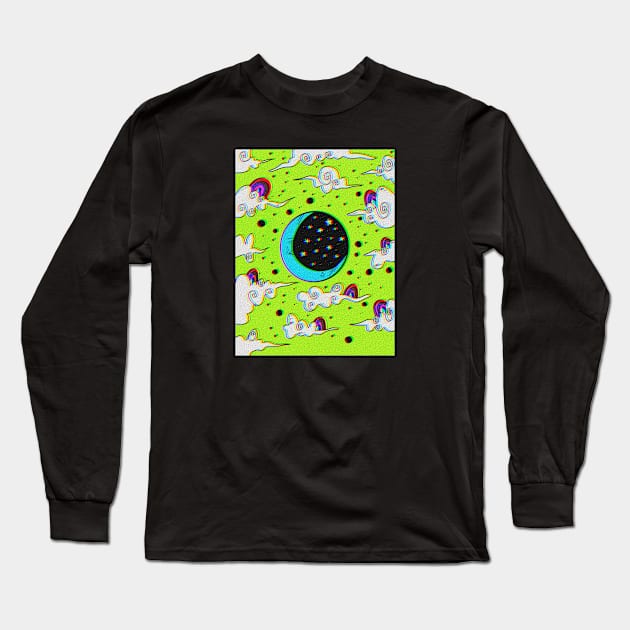 Trippy moon Long Sleeve T-Shirt by vswizzart